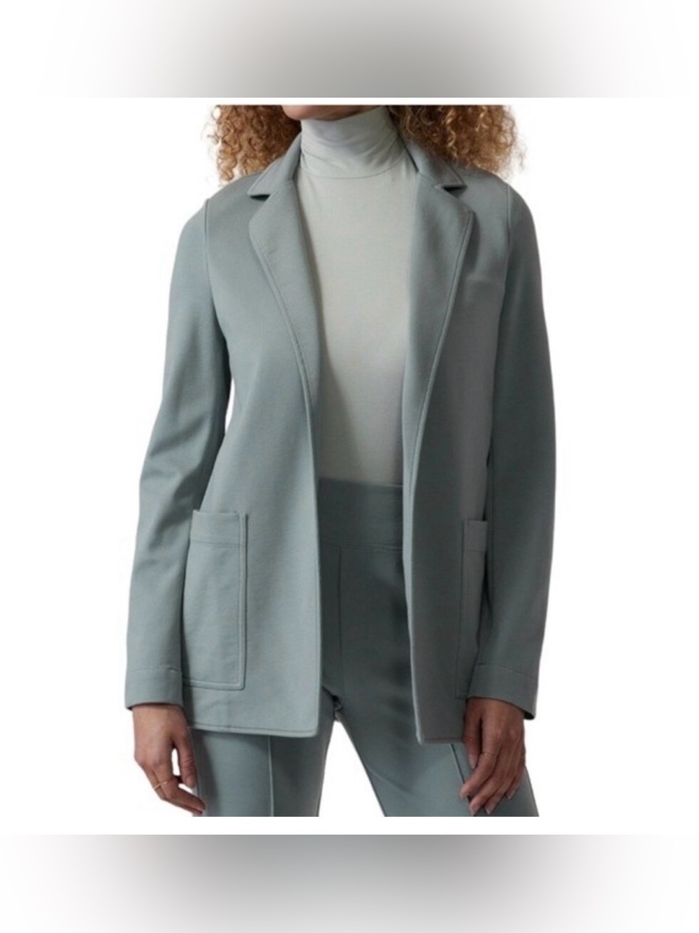 10 Athleta eastbound blazerOpen-Front Jacket minimalist gray sage